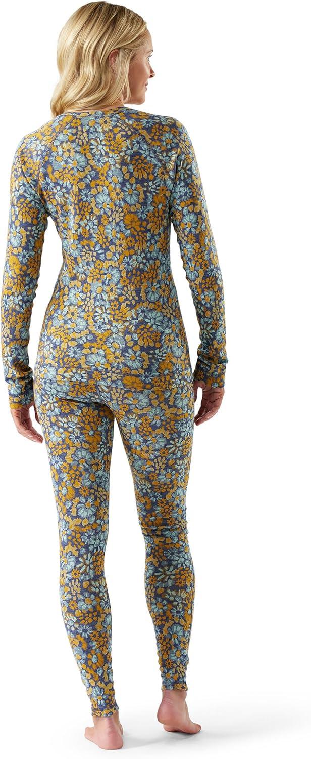 imageSmartwool Womens Classic Thermal Merino Base Layer CrewPacific Blue Floral