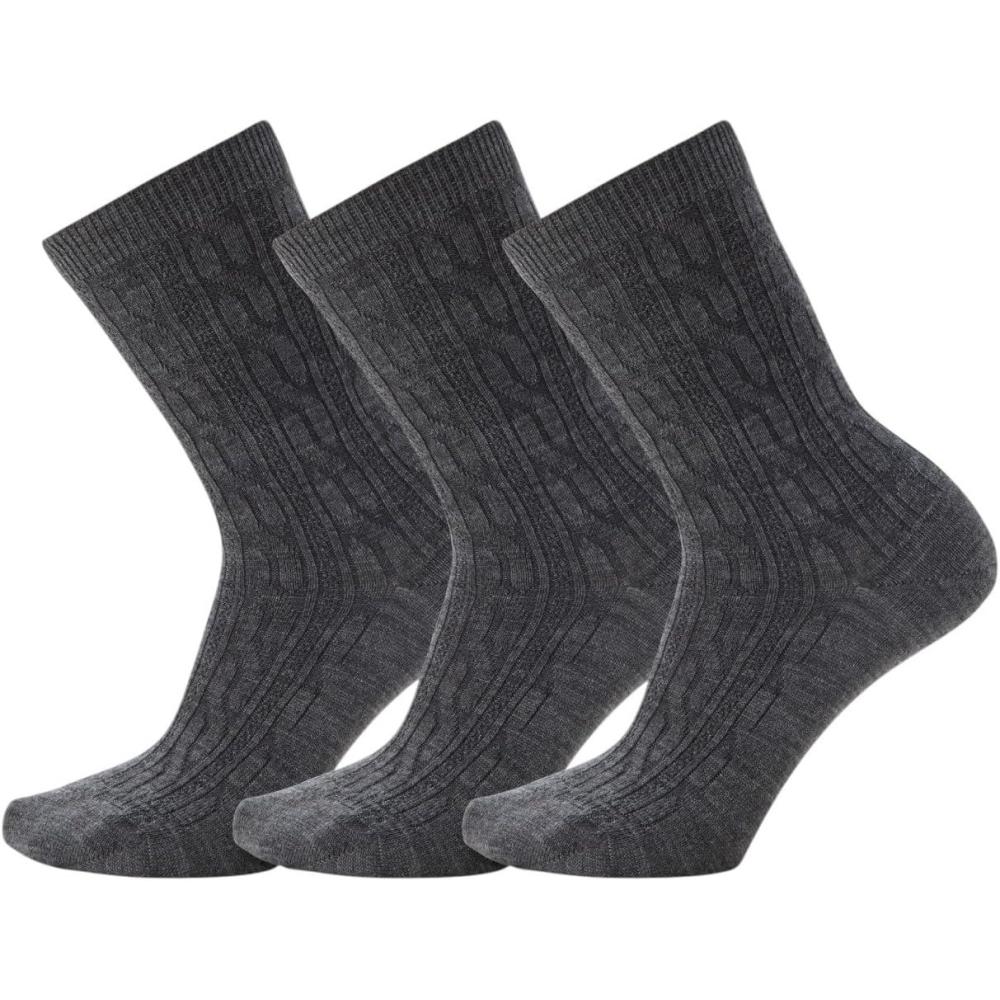 imageSmartwool Everyday Cable Crew Socks For Men and WomenMedium Gray3pk