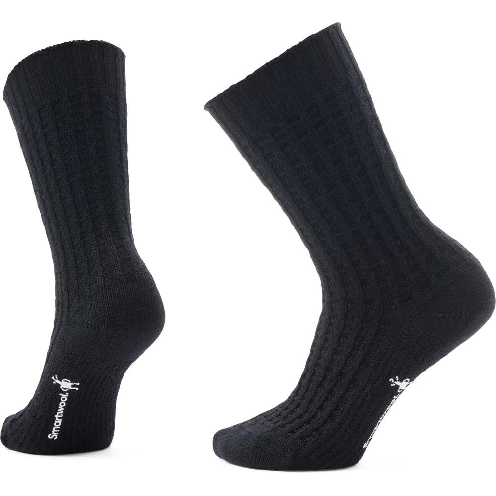 imageSmartwool Everyday Waffle Press Crew Socks For Men and WomenBlack