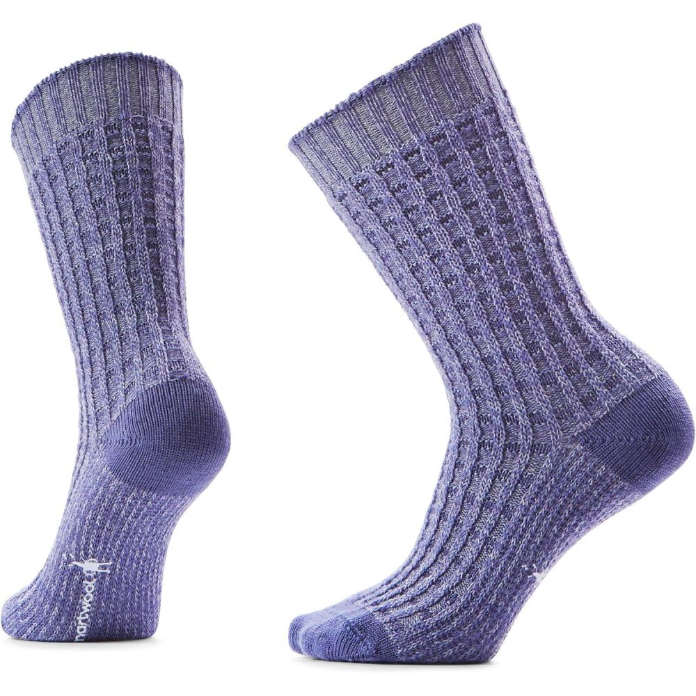imageSmartwool Everyday Waffle Press Crew Socks For Men and WomenChalk Violet