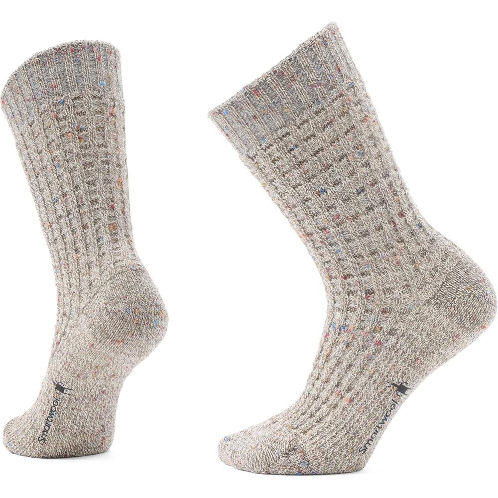imageSmartwool Everyday Waffle Press Crew Socks For Men and WomenTaupenatural Marl