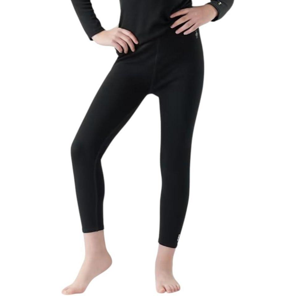 imageSmartwool Kids Classic Thermal Merino Base Layer Bottoms for Boys and GirlsToddlerLittle KidBig KidBlack