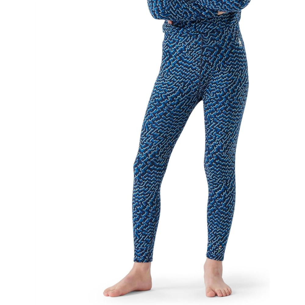 imageSmartwool Kids Classic Thermal Merino Base Layer Bottoms for Boys and GirlsToddlerLittle KidBig KidNival Blue Retro Line