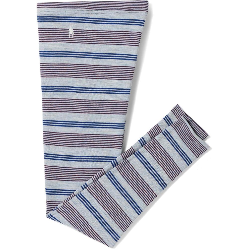 imageSmartwool Kids Classic Thermal Merino Base Layer Bottoms for Boys and GirlsToddlerLittle KidBig KidWinter Sky Multi Stripe