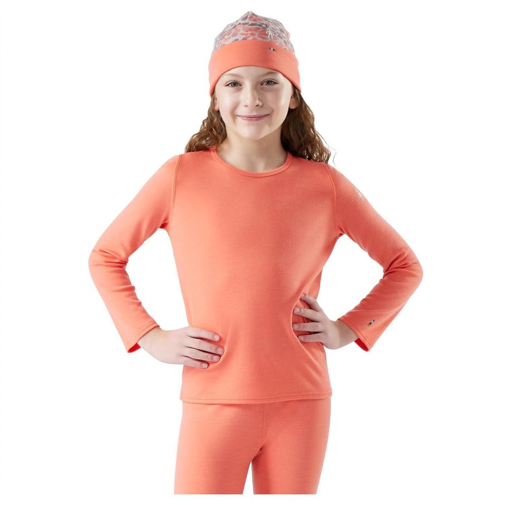 imageSmartwool Kids Classic Thermal Merino Base Layer Crew for Boys and GirlsCoral Reef