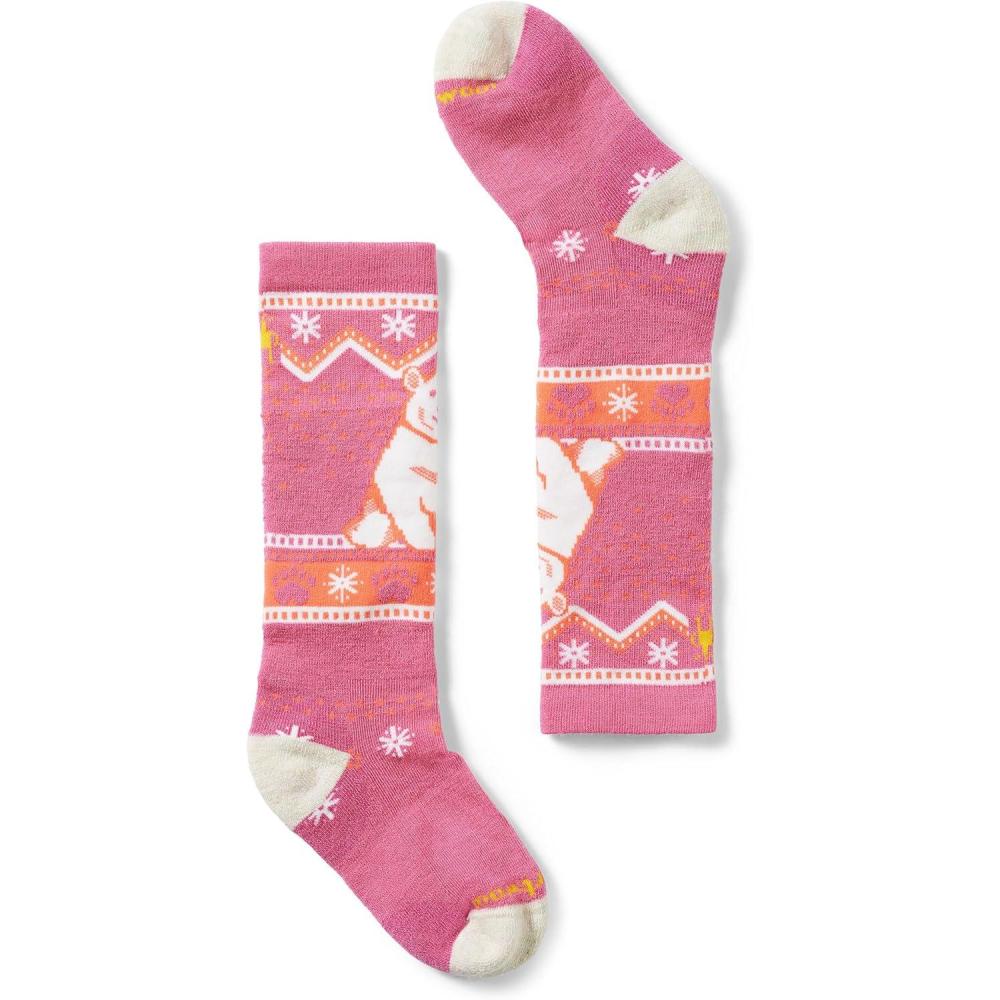 imageSmartwool Kids Wintersport Full Cushion Polar Bear Over The Calf SocksGarden Pink