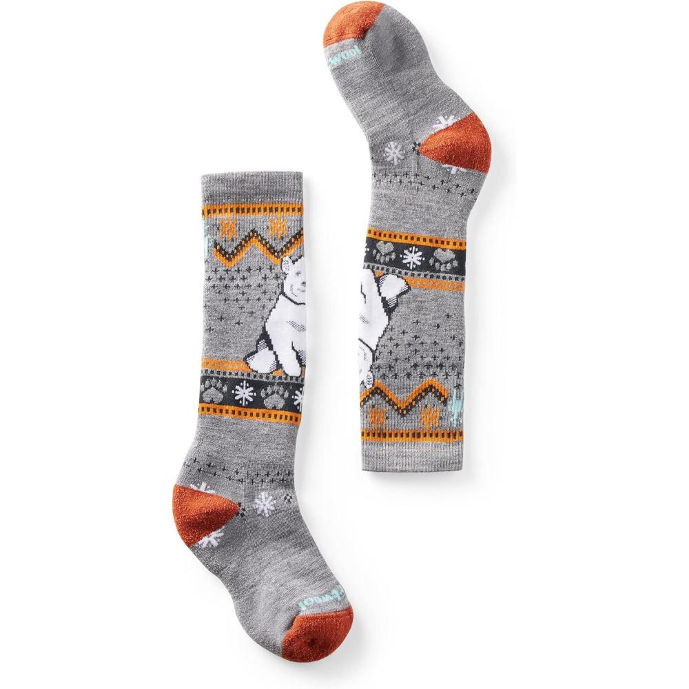 imageSmartwool Kids Wintersport Full Cushion Polar Bear Over The Calf SocksLight Gray