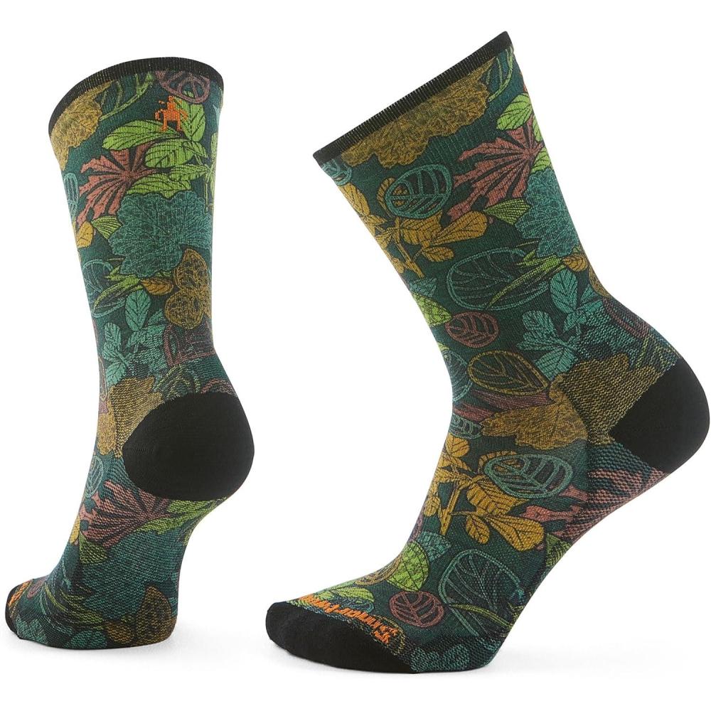 imageSmartwool Mens Bike Zero Cushion Aloha Forest Print Crew SocksTwilight Blue