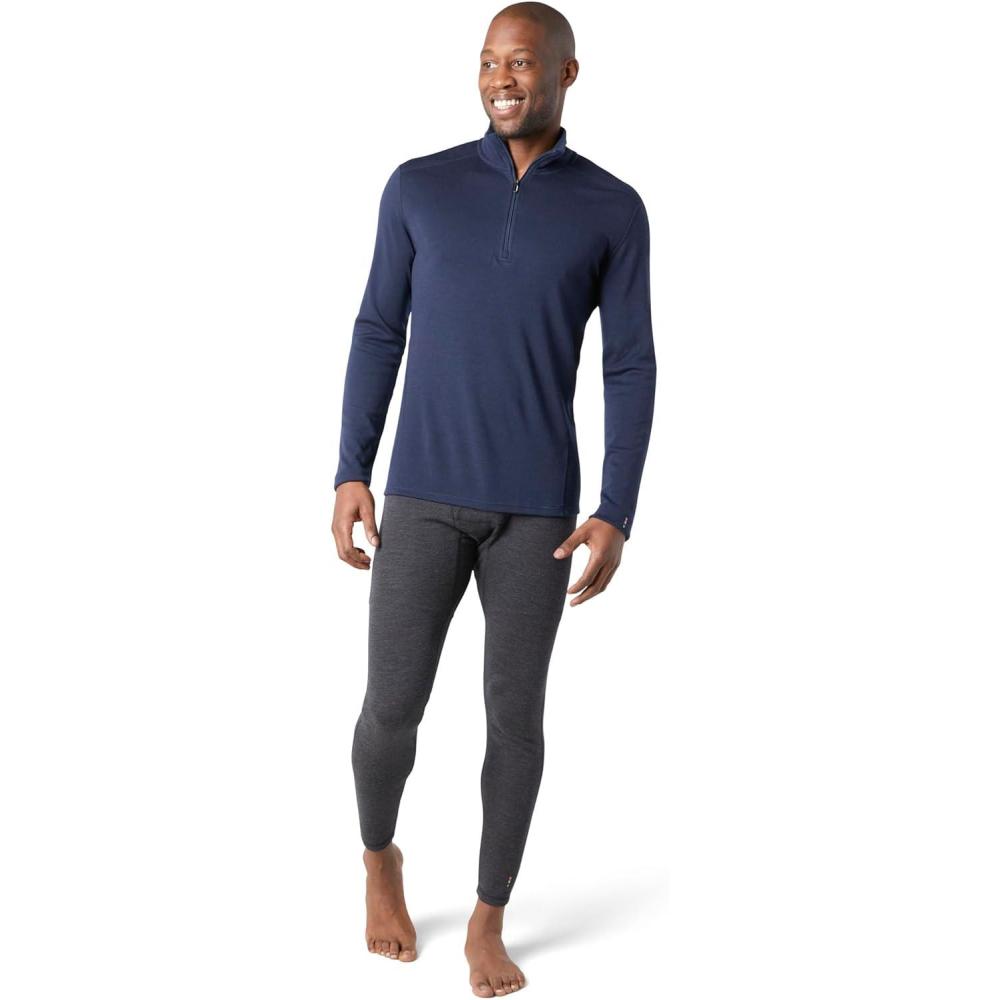 imageSmartwool Mens Classic Thermal Merino Base Layer 14 ZipDeep Navy