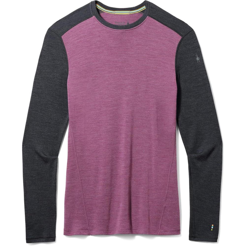 imageSmartwool Mens Classic Thermal Merino Wool Base Layer CrewArgyle Purple Heather