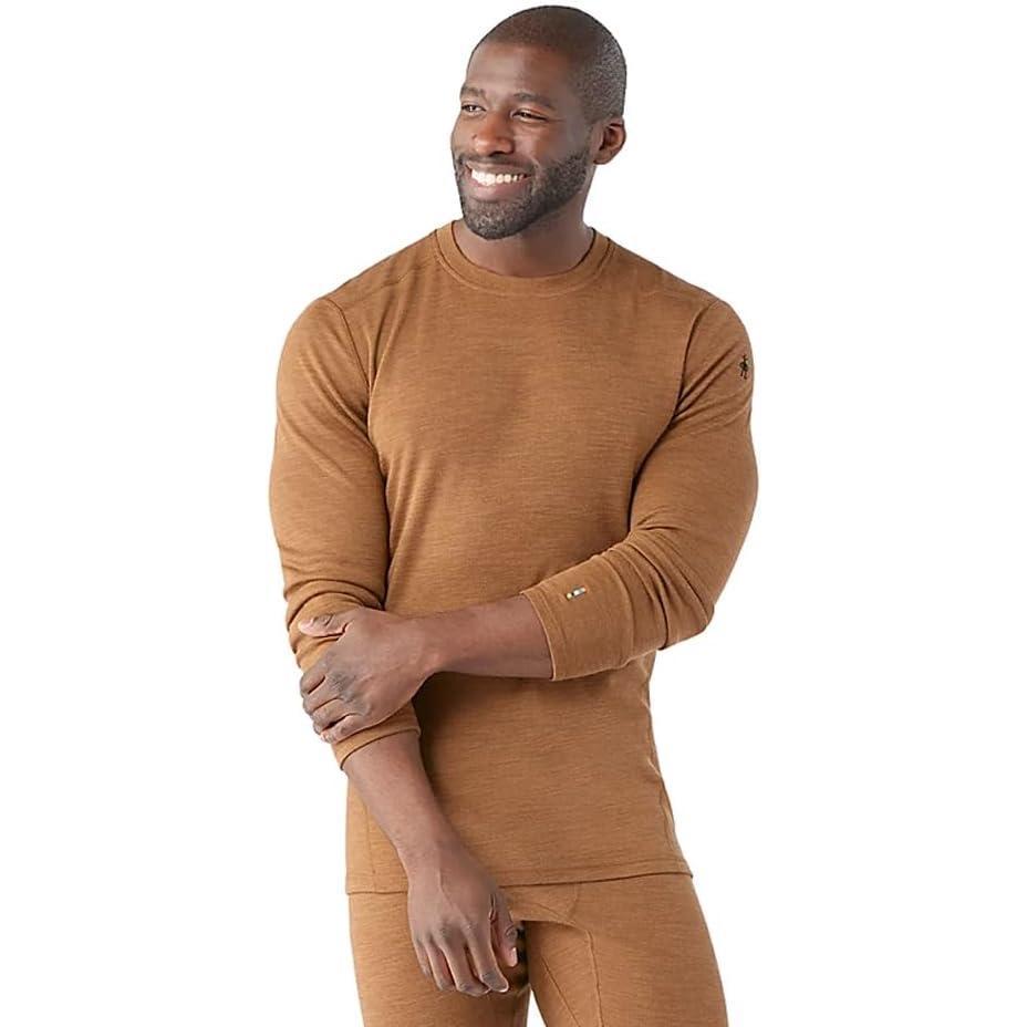imageSmartwool Mens Classic Thermal Merino Wool Base Layer CrewFox Brown Heather
