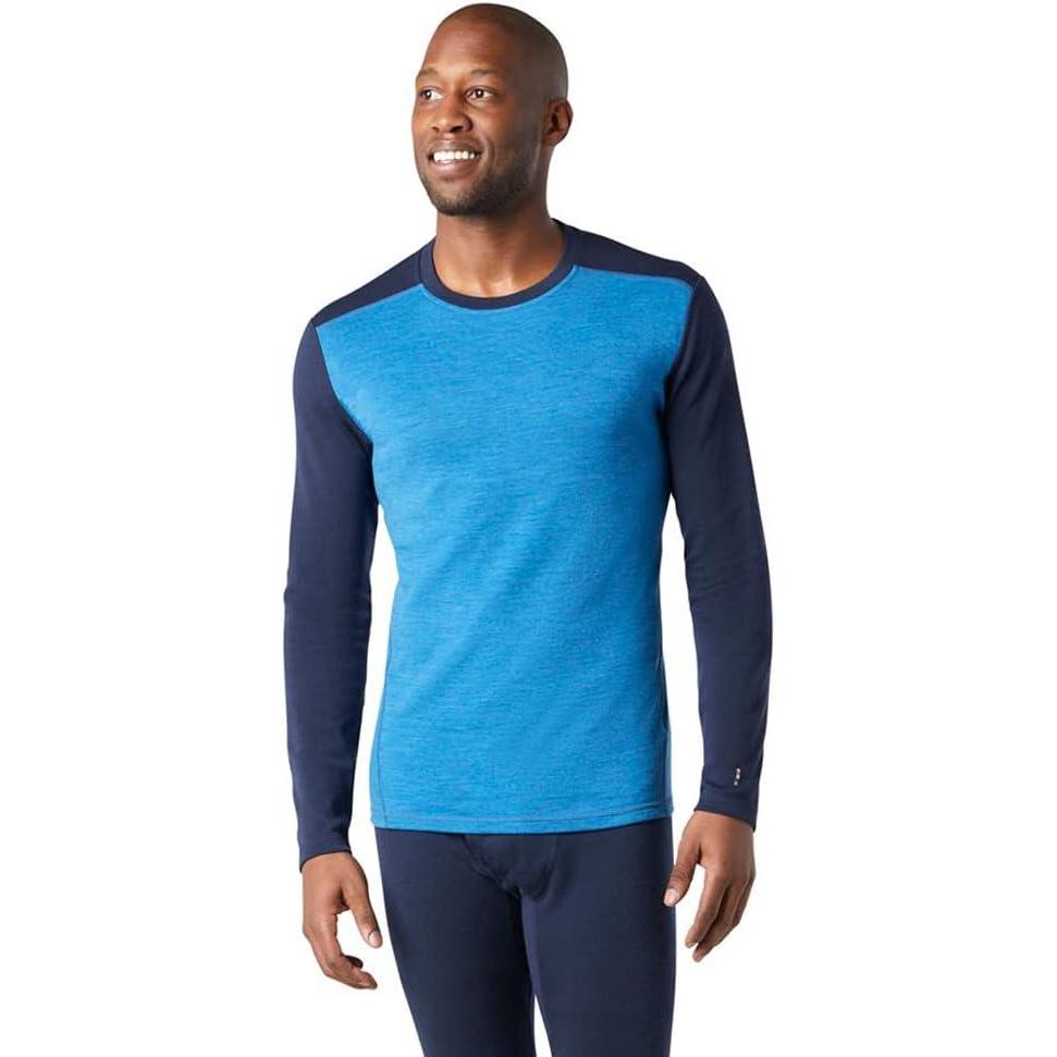 imageSmartwool Mens Classic Thermal Merino Wool Base Layer CrewNeptune Blue Heatherdeep Navy