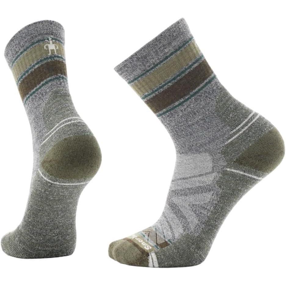 imageSmartwool Mens Hike Light Cushion Striped Mid Crew SocksAshcharcoal