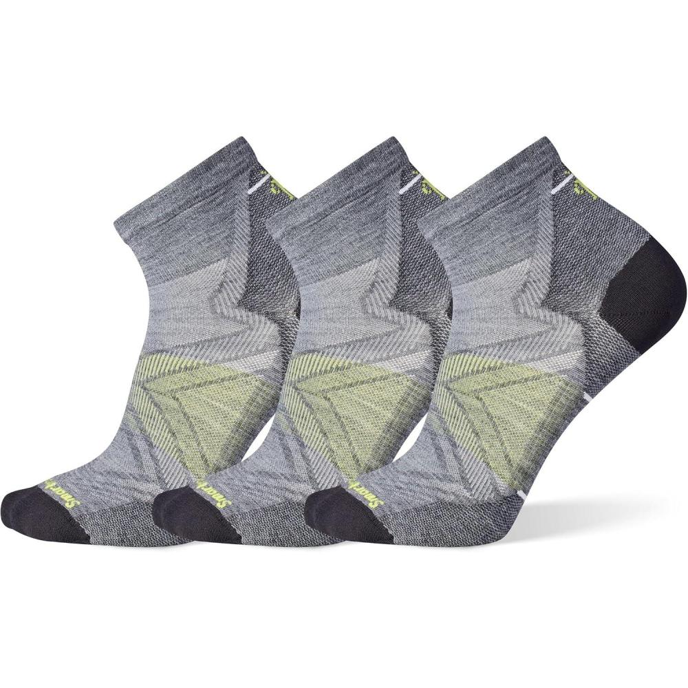 imageSmartwool Mens Run Zero Cushion Ankle SocksMedium Gray3pk