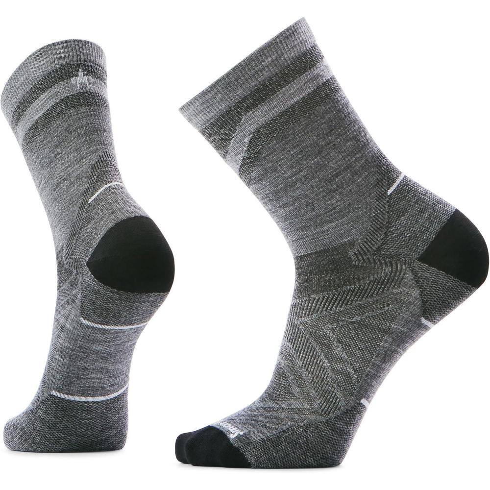 imageSmartwool Mens Run Zero Cushion Mid Crew Pattern SocksLight Gray