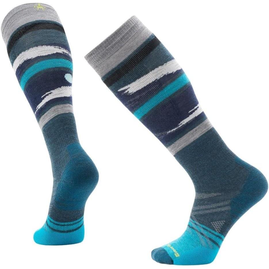 imageSmartwool Mens Ski Full Cushion Midnight Ski Pattern Over the Calf SocksTwilight Blue