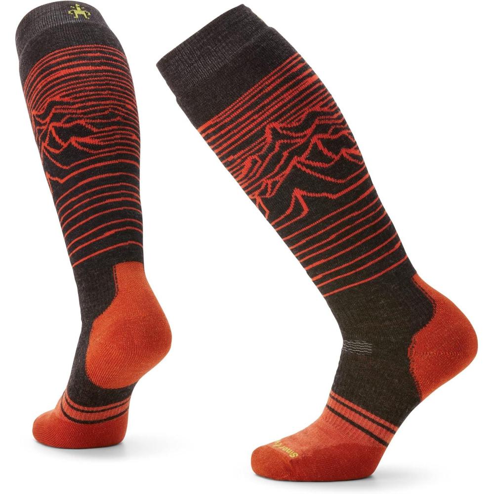 imageSmartwool Mens Snowboard Full Cushion Iguchi Pattern Over the Calf SocksCharcoal