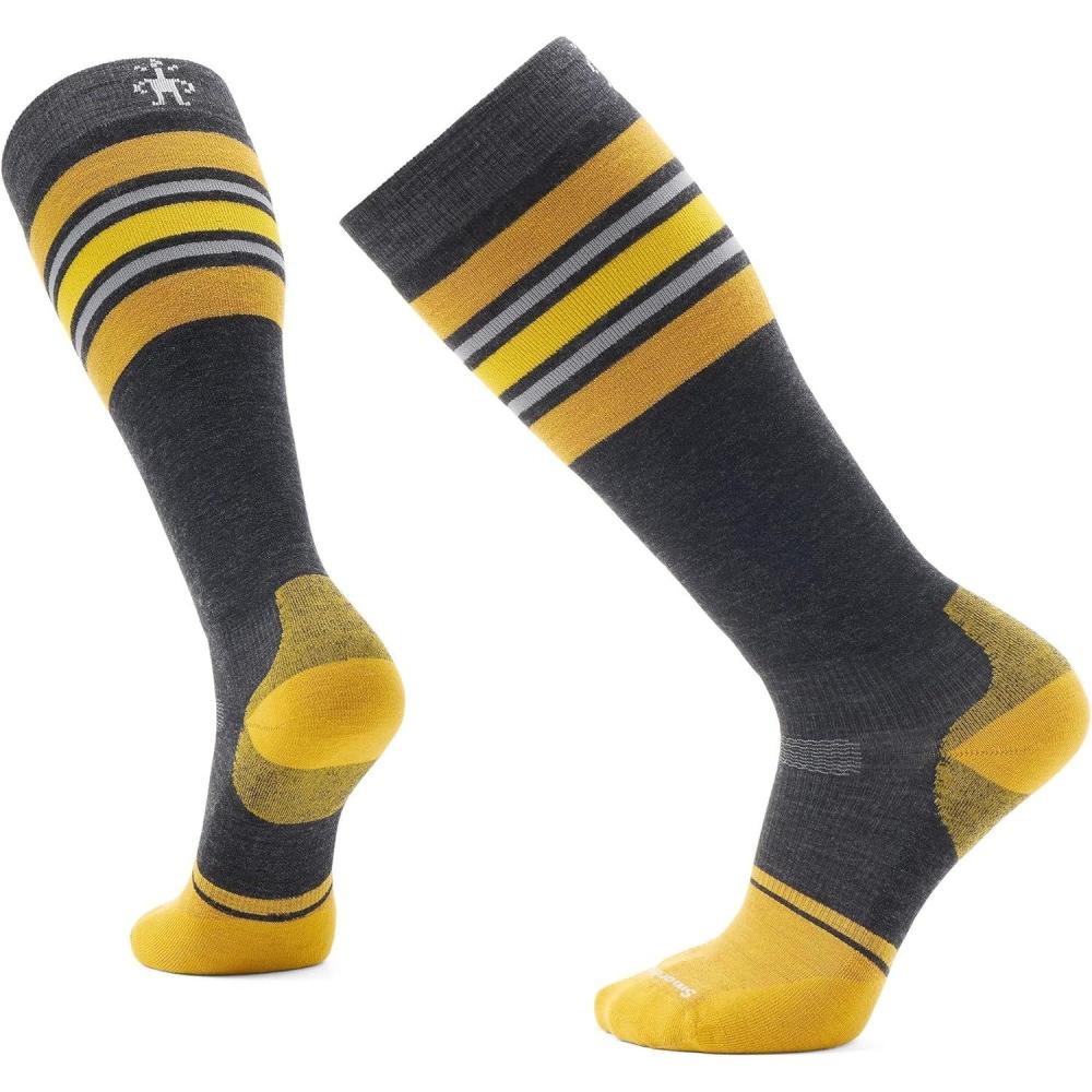 imageSmartwool Mens Snowboard Targeted Cushion Stripe Extra Stretch Over The Calf SocksCharcoal