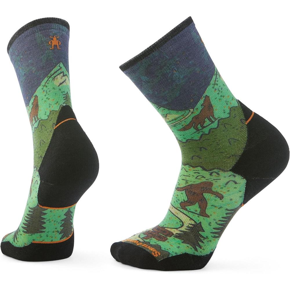 imageSmartwool Trail Run Targeted Cushion Neature Print Crew Socks  Socks for Men  Precise Cushioning Twilight Blue XL Mens Shoe 12145 One Size