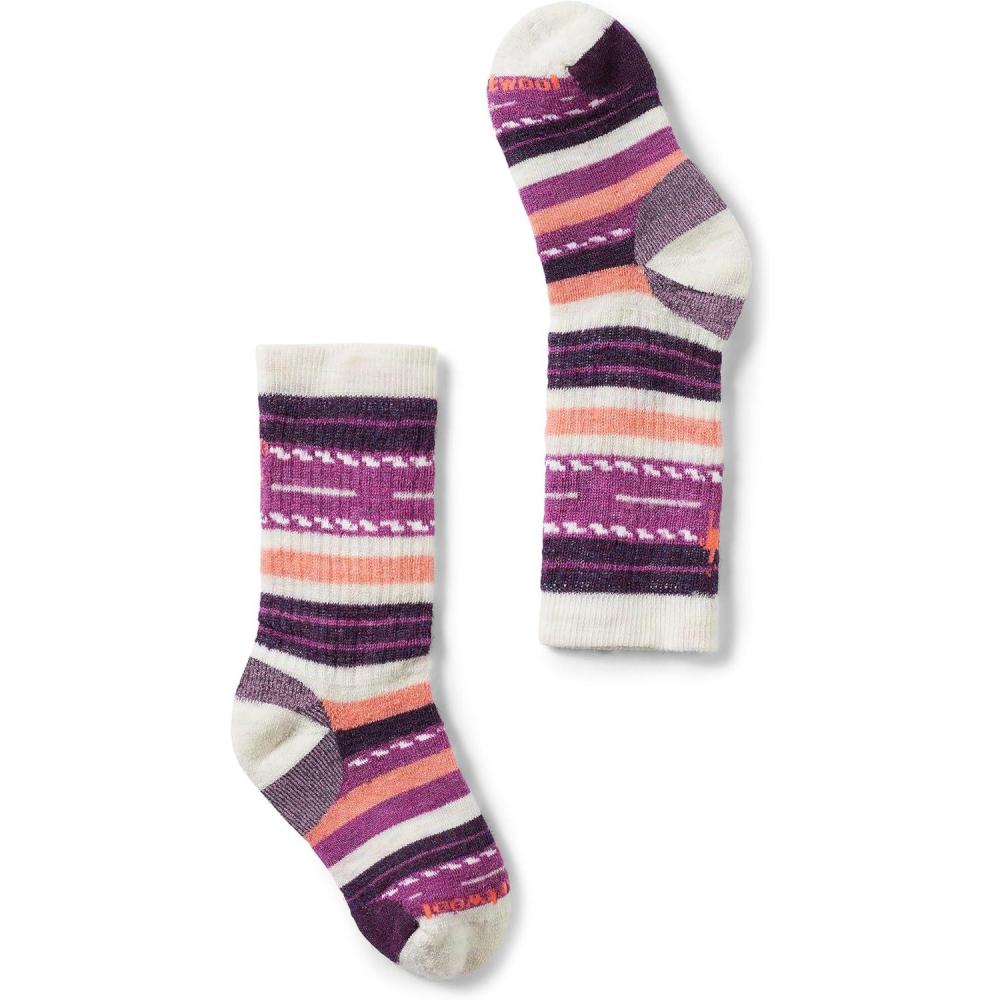 imageSmartwool Unisex Kids Hike Full Cushion Margarita Crew Socks ToddlerLittle KidBig KidMoonbeam