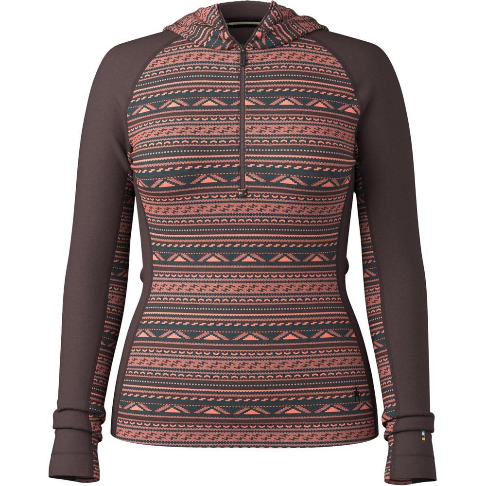 imageSmartwool Womens Classic Thermal Merino Base Layer 12 Zip HoodieCoral Reef Summit Soul