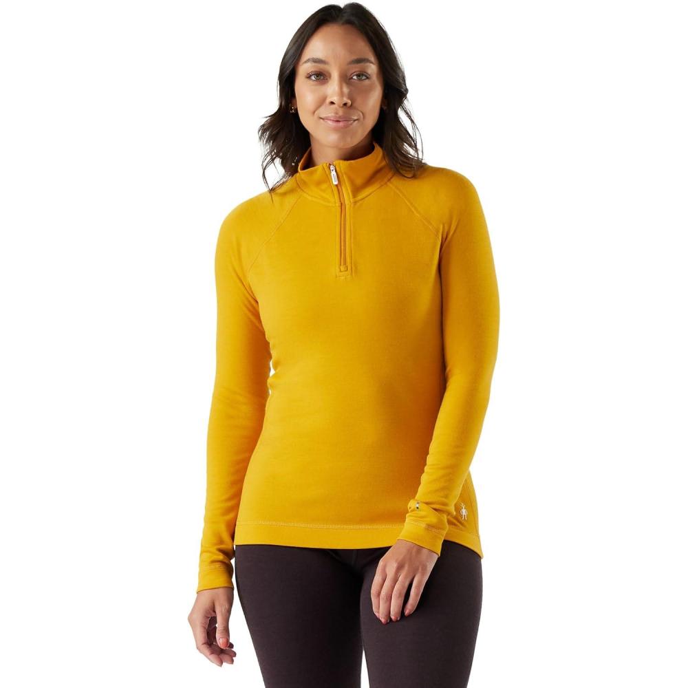 imageSmartwool Womens Classic Thermal Merino Base Layer 14 ZipAutumn Sun