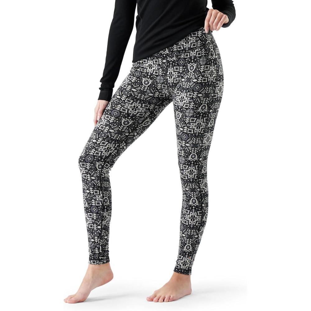 imageSmartwool Womens Classic Thermal Merino Base Layer BottomBlack Deco Floral