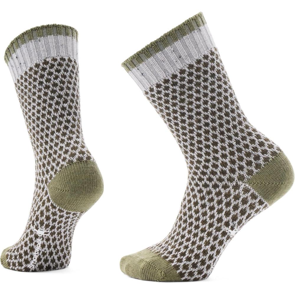 imageSmartwool Womens Everyday Cozy Popcorn Polka Dot Crew SocksWinter Moss