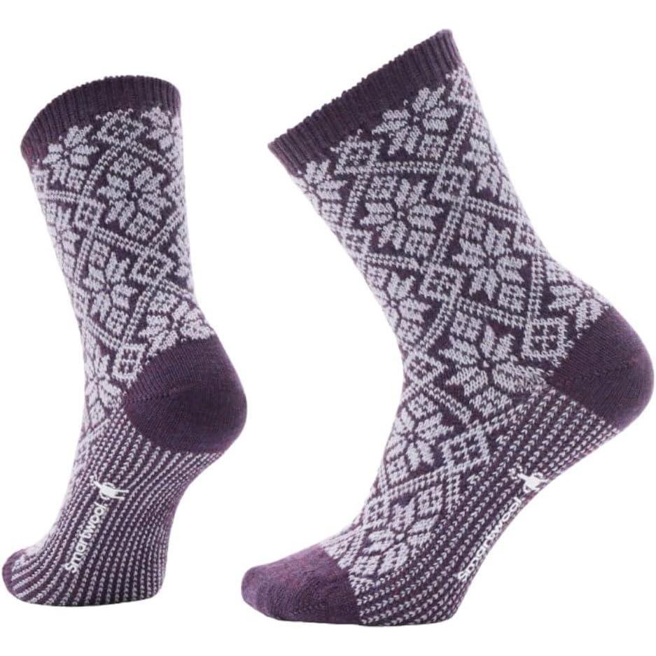 imageSmartwool Womens Everyday Cozy Traditional Snowflake Crew SocksPurple Iris