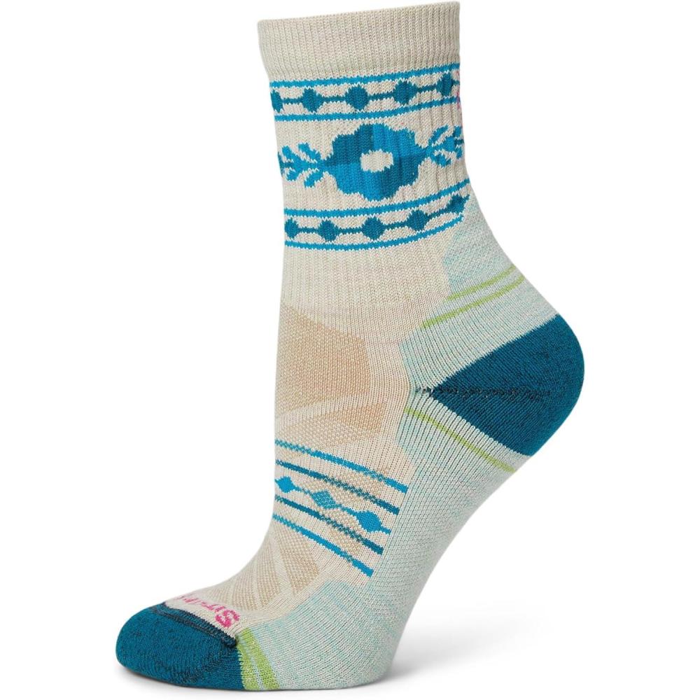 imageSmartwool Womens Hike Light Cushion Retro Floral Mid Crew SocksMoonbeam