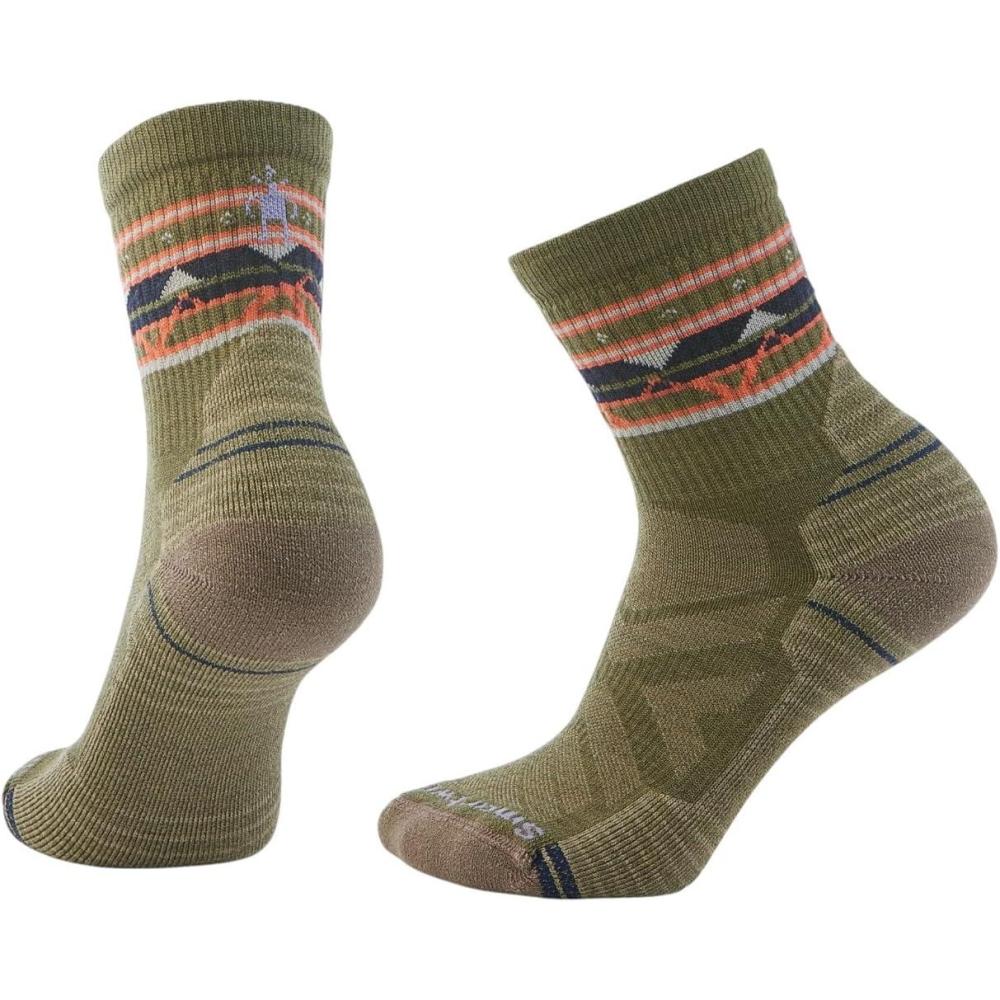 imageSmartwool Womens Hike Light Cushion Zig Zag Valley Mid Crew SocksWinter Moss