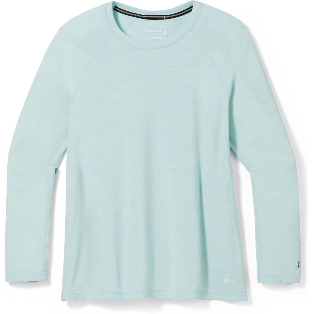 imageSmartwool Womens Plus Size Classic Thermal Merino Base Layer CrewAqua Bleached Heather