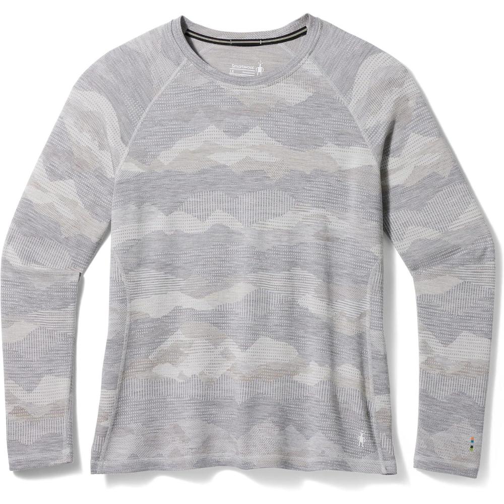 imageSmartwool Womens Plus Size Classic Thermal Merino Base Layer CrewLight Gray Mountain Scape