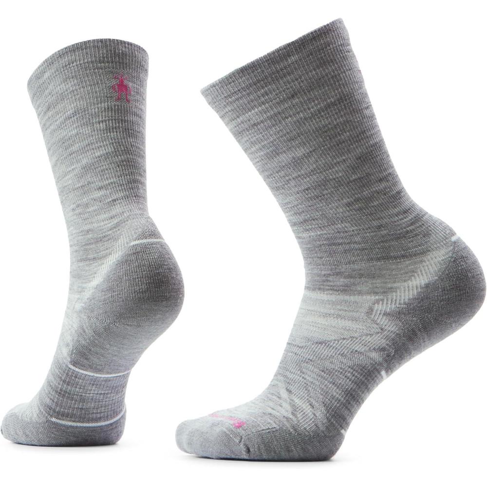 imageSmartwool Womens Run Cold Weather Targeted Cushion Crew SocksLight GrayWhite