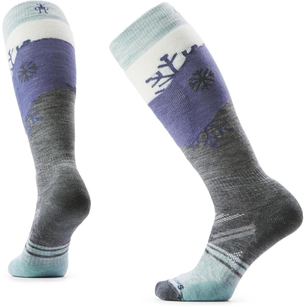 imageSmartwool Womens Ski Full Cushion Snowpocalypse Pattern Over the Calf SocksMedium Gray