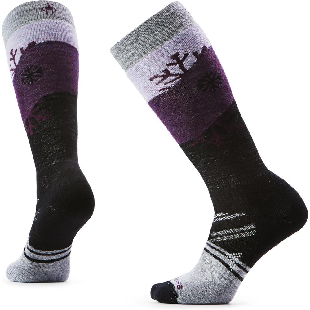 imageSmartwool Womens Ski Full Cushion Snowpocalypse Pattern Over the Calf SocksPurple Eclipse