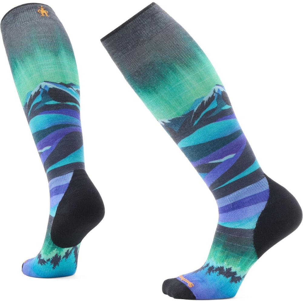 imageSmartwool Womens Ski Targeted Cushion Compression Print Over the Calf SocksBlack