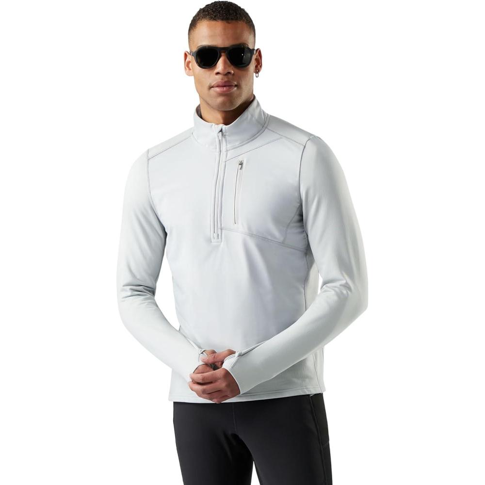 imageSmartwool mens Active Fleece Wind 12 ZipStorm Gray