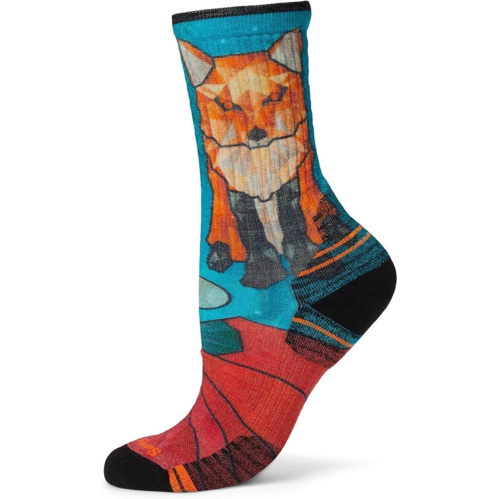 imageSmartwool womens Hike Targeted Cushion Geo Fox Print Crew SocksCapri