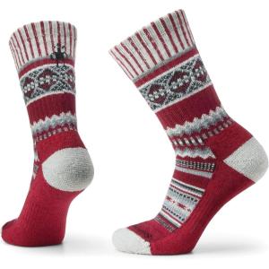Smartwool Everyday Snowed in Sweater Crew Socks For Men and Women(Tibetan Red)
