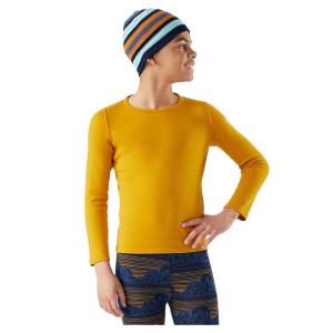 Smartwool Kid’s Classic Thermal Merino Base Layer Crew for Boys and Girls(Autumn Sun)