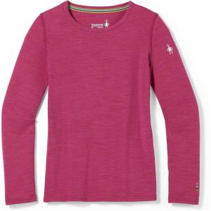 Smartwool Kid’s Classic Thermal Merino Base Layer Crew for Boys and Girls(Festive Fuchsia Heather)