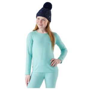 Smartwool Kid’s Classic Thermal Merino Base Layer Crew for Boys and Girls(Pacific Blue)