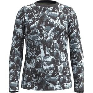 Smartwool Kid’s Classic Thermal Merino Base Layer Crew for Boys and Girls(Winter Sky Animals)