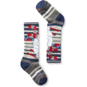 Smartwool Kids’ Wintersport Full Cushion Yeti Pattern Over The Calf Socks(Alpine Blue)