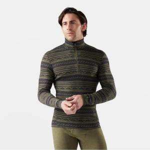 Smartwool Men’s Classic Thermal Merino Base Layer 1/4 Zip(Winter Moss Summit Soul)