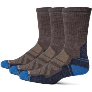 Smartwool Men’s Hike Light Cushion Crew Socks(Taupe-laguna Blue-3pk)