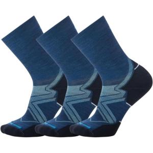Smartwool Men’s Run Cold Weather Targeted Cushion Crew Socks(Alpine Blue-3pk)