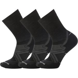 Smartwool Men’s Run Cold Weather Targeted Cushion Crew Socks(Black-3pk)
