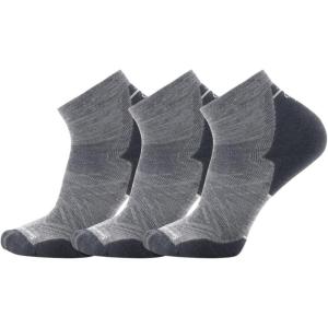 Smartwool Men’s Run Targeted Cushion Ankle Socks(Medium Gray-3pk)